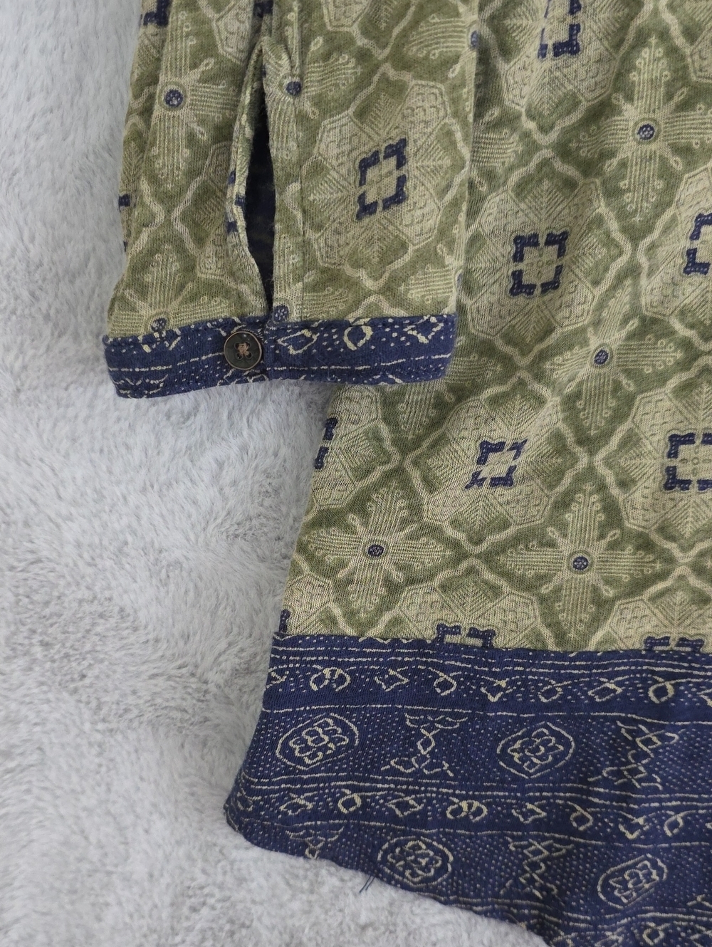 Lucky Brand Olive Green & Navy Printed Boho Tunic - Picture 5 of 10